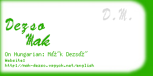 dezso mak business card